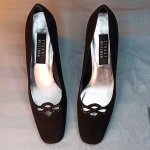 Stuart Weitzman, GLOPRETZEL, Black Peau, size 9n, casual heels